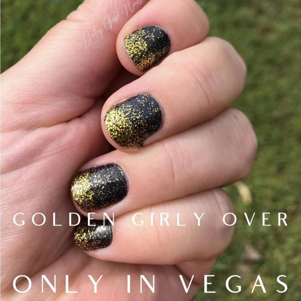 *Retired* Color Street: Golden Girly | Gold Metallic Glitter Dipped Party Yellow - Picture 9 of 14